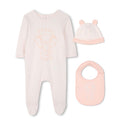 Pink Baby Footie + Hat + Bib Gift Set