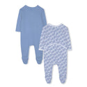 Pale Blue Baby Printed Footies 2 Pc Gift Set