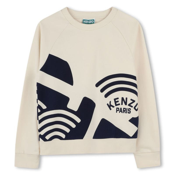 Sand and Navy Unisex Logo Wave Sweatshirt