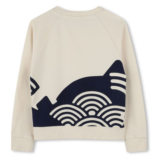 Sand and Navy Unisex Logo Wave Sweatshirt