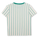 White and Green Stripe Fruit Logo Graphic Tee