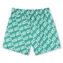 Dark Green Printed Logo Swim Trunks