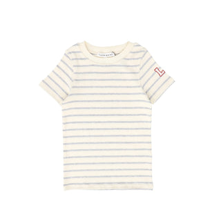 Grey and Ivory Wide Striped Tee