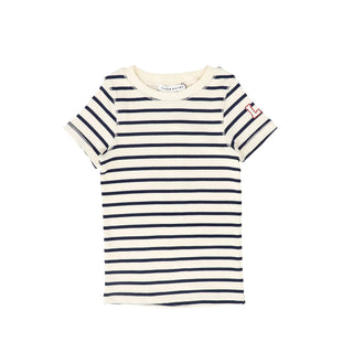 Navy and Ivory Wide Striped Tee