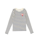 Navy and Ivory Wide Striped Long Sleeve Tee