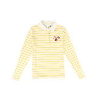 Yellow and Ivory Wide Striped Teen Polo