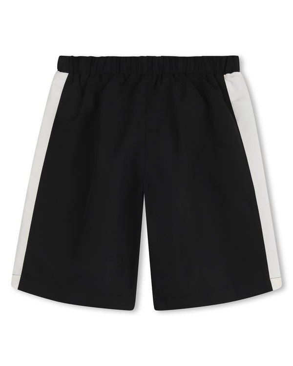 Black with White Trim Swim Trunk