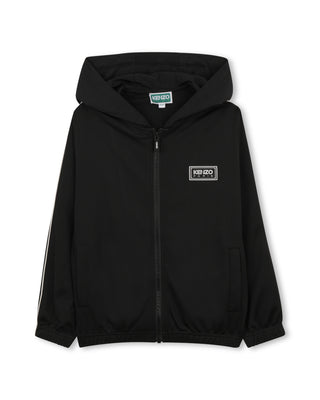 Black Logo Zip Up Hoodie