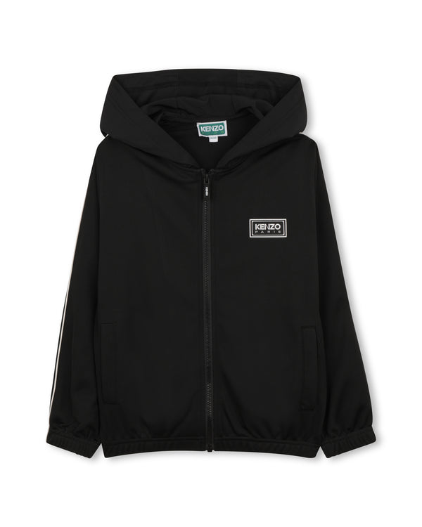 Black Logo Zip Up Hoodie
