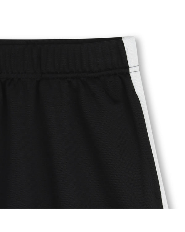 Black Flower Logo Jersey Skirt