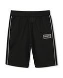 Black with White Trim Logo Short