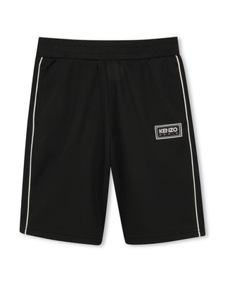 Black with White Trim Logo Short