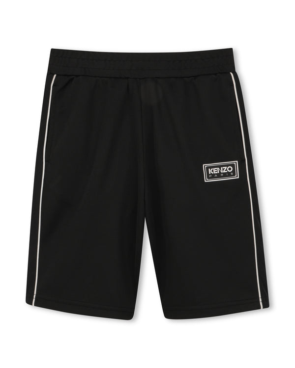Black with White Trim Logo Short