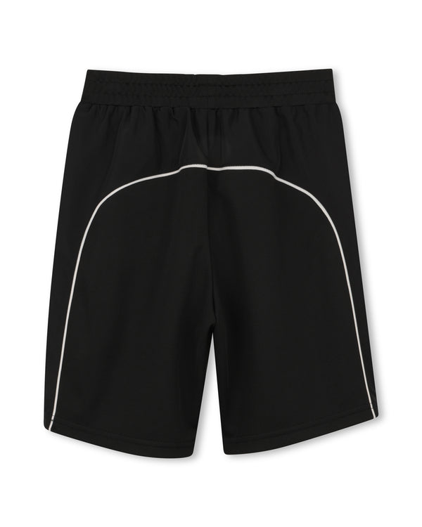 Black with White Trim Logo Short