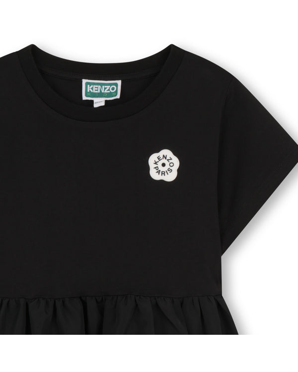 Black Flower Logo Dress