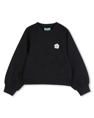 Black Flower Logo Crewneck