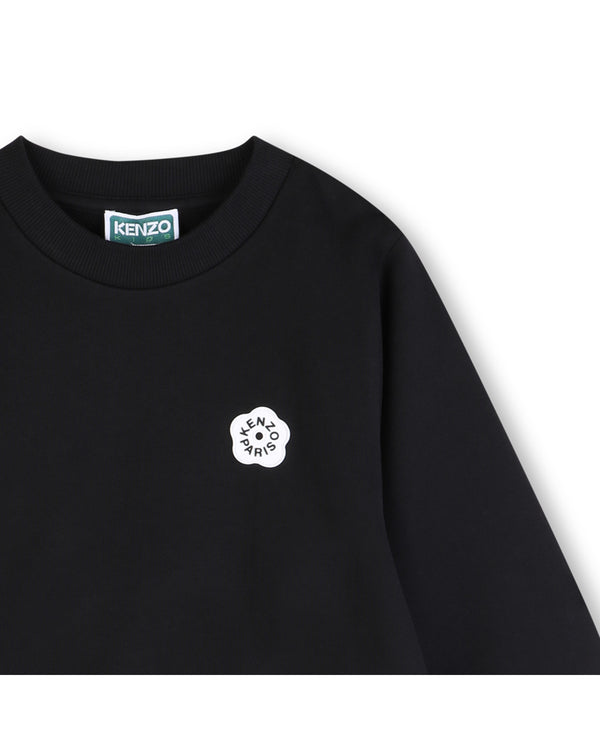 Black Flower Logo Crewneck