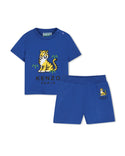 Blue Tiger Logo Shorts Set