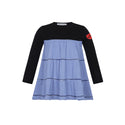 Royal Blue and White Varsity Long Sleeve Dress