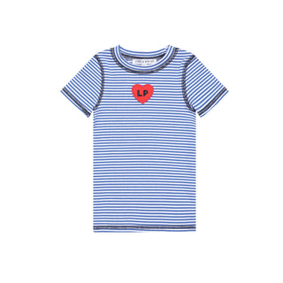 Royal Blue and White Heart Striped Tee