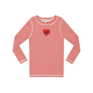 Coral and Pink Striped Long Sleeve Tee