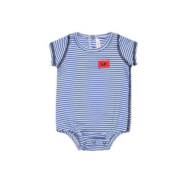 Royal Blue and White Baby Striped Onesie