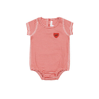 Coral and Pink Baby Striped Onesie