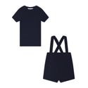 Navy Stretch Overall Set
