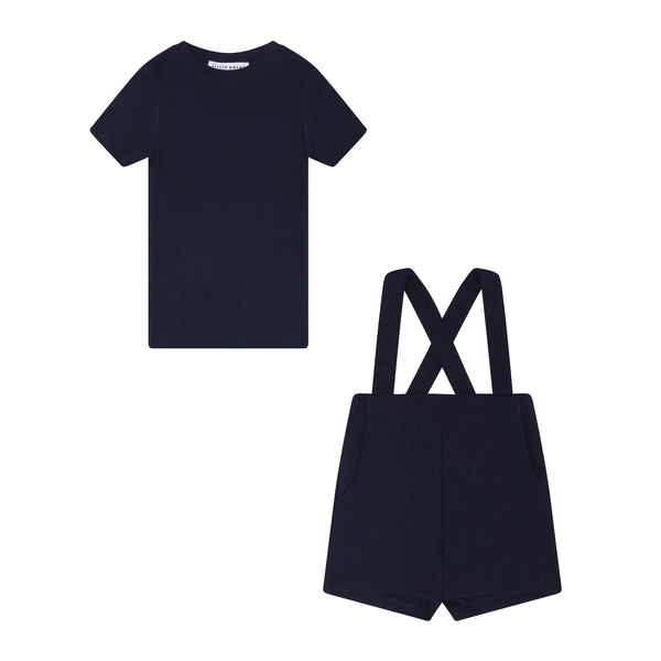 Navy Stretch Overall Set