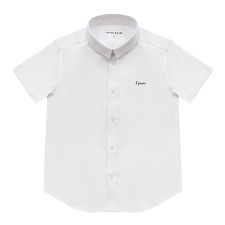 White with Black Parni Short Sleeve Shirt