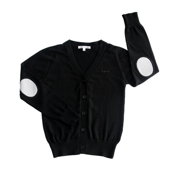 Black Elbow Patch Cardigan