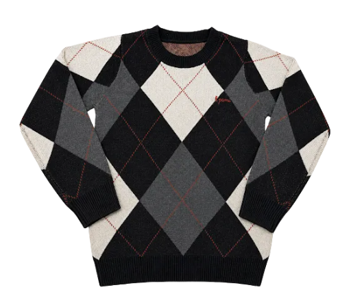 Black Argyle Sweater