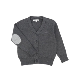 Grey Elbow Patch Cardigan