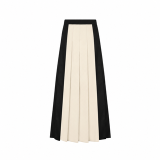 Teen Black Two Tone Pleated Maxi Skirt