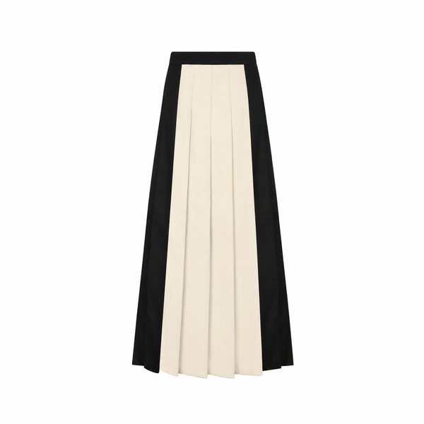 Teen Black Two Tone Pleated Maxi Skirt