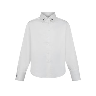 Teen White Elegant Embroidered Shirt