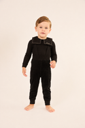 Black Velour Onesie and Overall Set