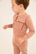 Pink Velour Onesie and Overall Set