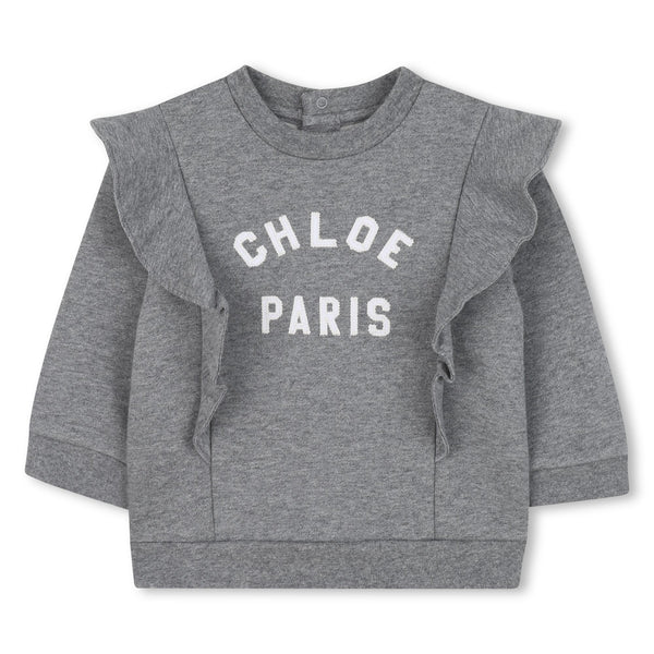 Heather Grey Chloe Ruffle Sweatshirt