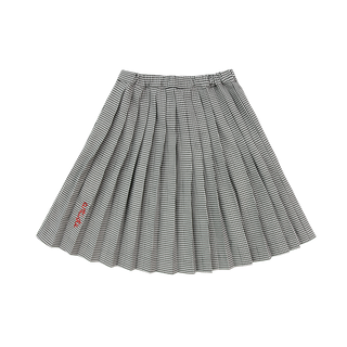 Black and White Gingham Pleated Skirt