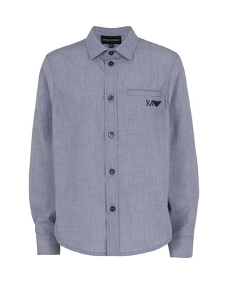 Blue Button Down Slit Pocket Shirt