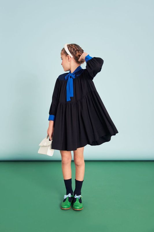 Black and Blue Colorblock Dress