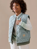 Blue and Green Quilted Leo Vest