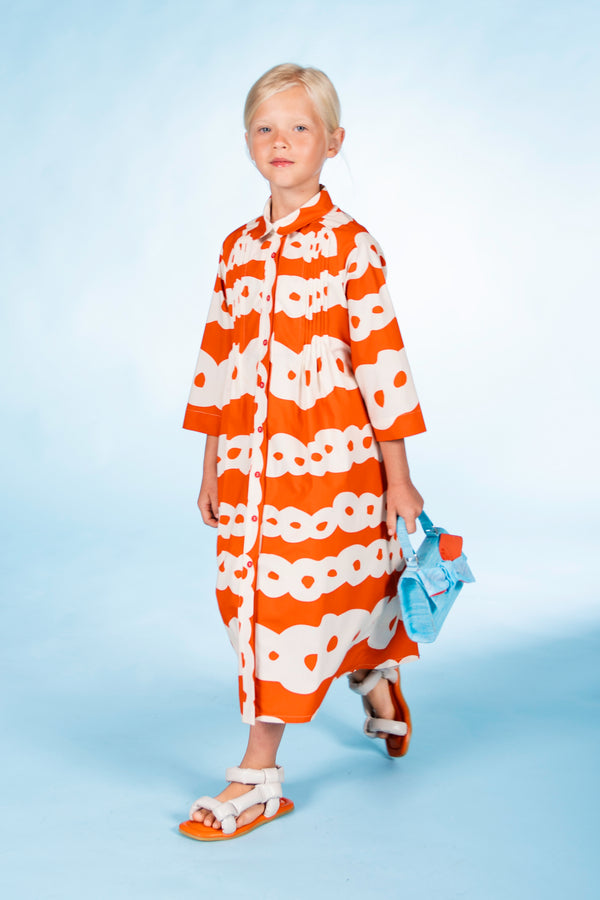 MMS Muted Orange Printed Maxi Dress
