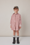 Pink Corduroy Shirt Dress