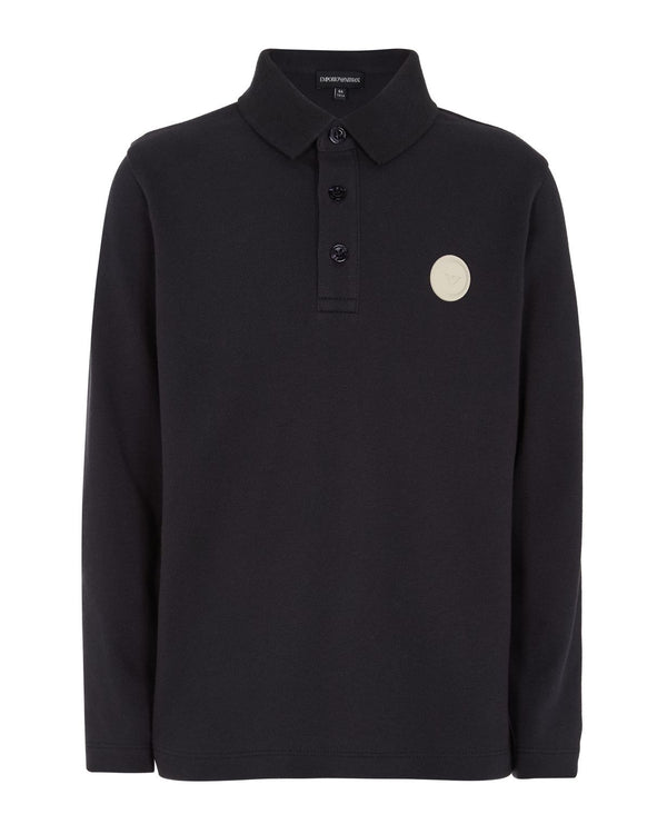 Navy Long Sleeves Polo Shirt