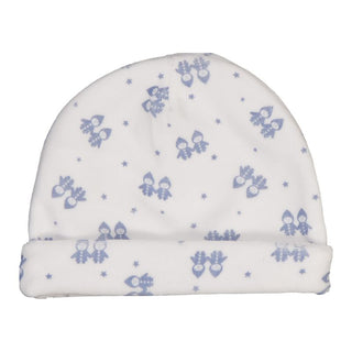White and Blue Velvet Alllover Lutin Beanie
