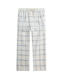 White and Blue Windowpane Resort Pant
