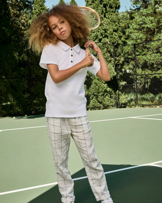 White and Blue Windowpane Resort Pant