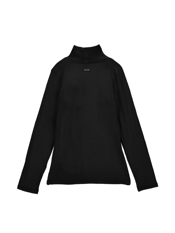 Black 3D Rose Turtleneck